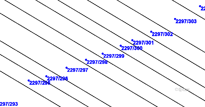 Parcela st. 2297/299 v KÚ Velké Bílovice, Katastrální mapa