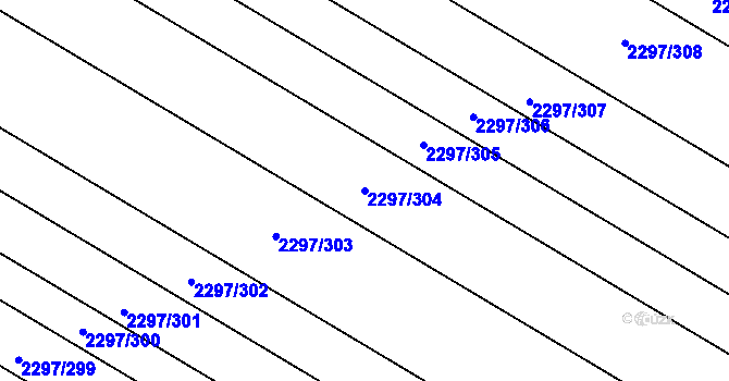 Parcela st. 2297/304 v KÚ Velké Bílovice, Katastrální mapa