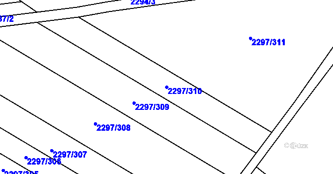 Parcela st. 2297/310 v KÚ Velké Bílovice, Katastrální mapa