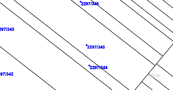 Parcela st. 2297/345 v KÚ Velké Bílovice, Katastrální mapa