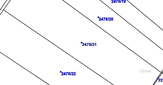 Parcela st. 2475/21 v KÚ Velké Bílovice, Katastrální mapa
