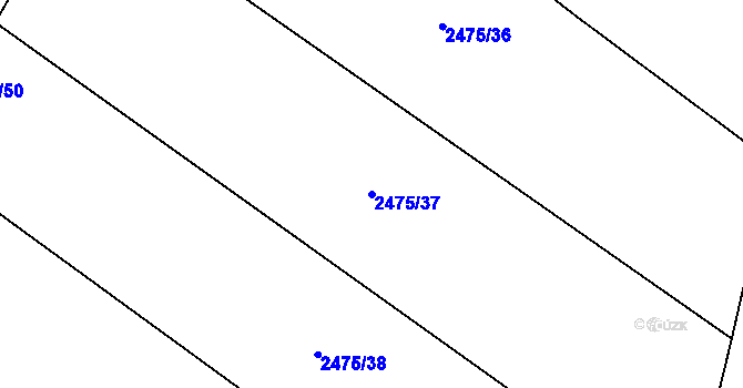 Parcela st. 2475/37 v KÚ Velké Bílovice, Katastrální mapa