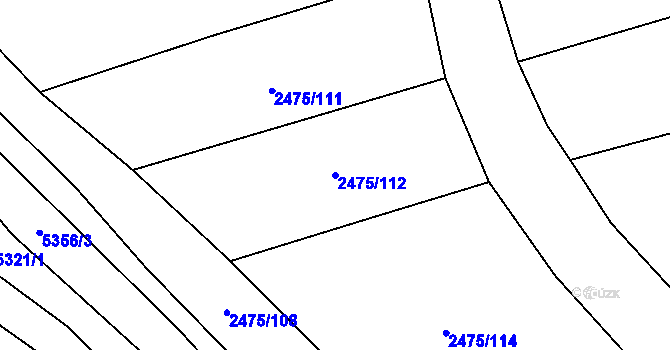 Parcela st. 2475/112 v KÚ Velké Bílovice, Katastrální mapa