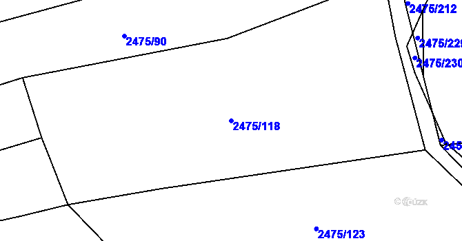 Parcela st. 2475/118 v KÚ Velké Bílovice, Katastrální mapa