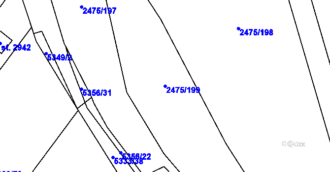 Parcela st. 2475/199 v KÚ Velké Bílovice, Katastrální mapa