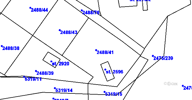 Parcela st. 2488/41 v KÚ Velké Bílovice, Katastrální mapa