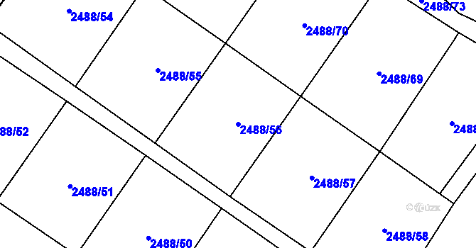 Parcela st. 2488/56 v KÚ Velké Bílovice, Katastrální mapa