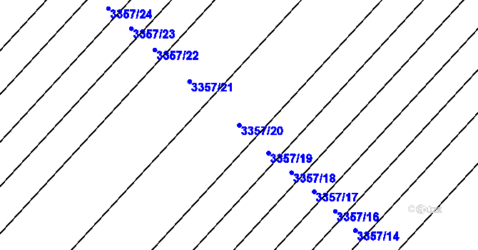 Parcela st. 3357/20 v KÚ Velké Bílovice, Katastrální mapa
