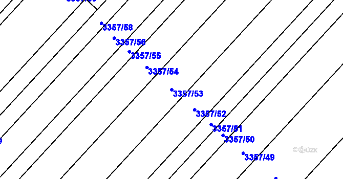 Parcela st. 3357/53 v KÚ Velké Bílovice, Katastrální mapa