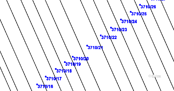 Parcela st. 3710/21 v KÚ Velké Bílovice, Katastrální mapa