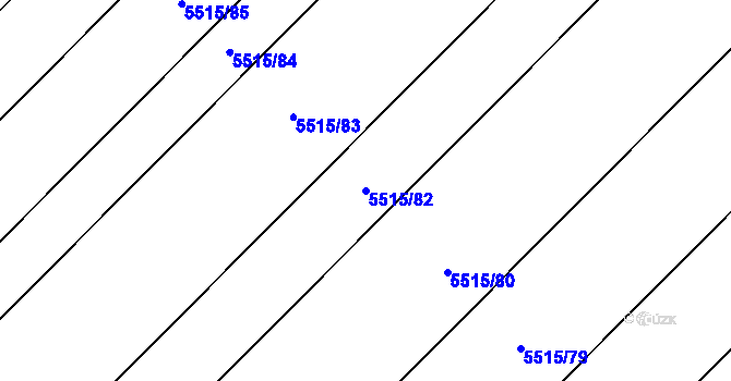 Parcela st. 5515/82 v KÚ Velké Bílovice, Katastrální mapa