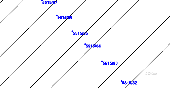 Parcela st. 5515/84 v KÚ Velké Bílovice, Katastrální mapa