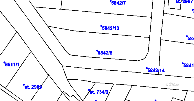 Parcela st. 5842/6 v KÚ Velké Bílovice, Katastrální mapa