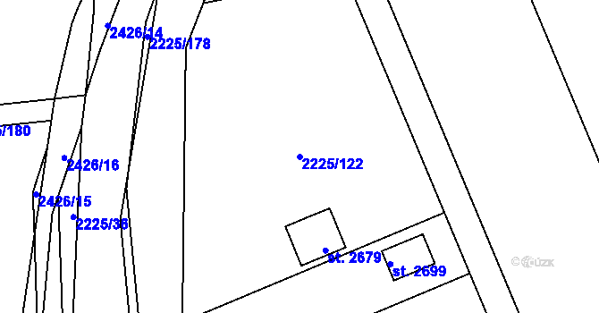 Parcela st. 2225/122 v KÚ Velké Bílovice, Katastrální mapa