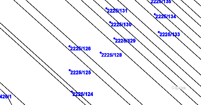 Parcela st. 2225/128 v KÚ Velké Bílovice, Katastrální mapa