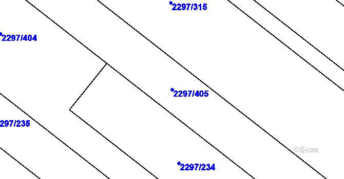 Parcela st. 2297/405 v KÚ Velké Bílovice, Katastrální mapa