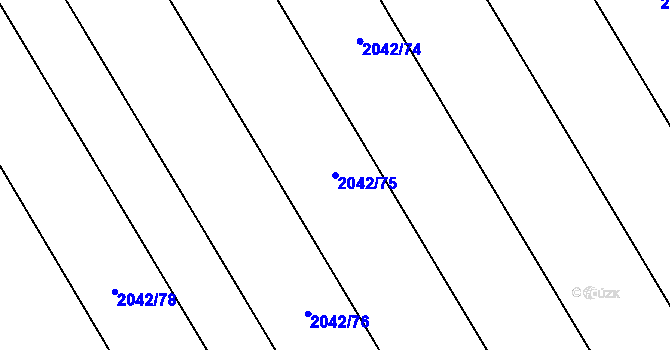 Parcela st. 2042/75 v KÚ Velké Bílovice, Katastrální mapa