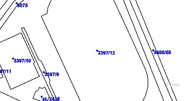Parcela st. 3397/12 v KÚ Velké Bílovice, Katastrální mapa