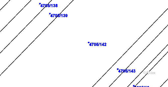 Parcela st. 4705/141 v KÚ Velké Bílovice, Katastrální mapa