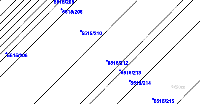 Parcela st. 5515/211 v KÚ Velké Bílovice, Katastrální mapa