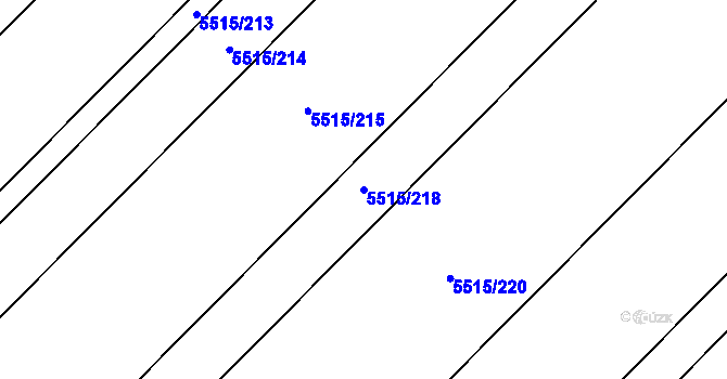Parcela st. 5515/218 v KÚ Velké Bílovice, Katastrální mapa