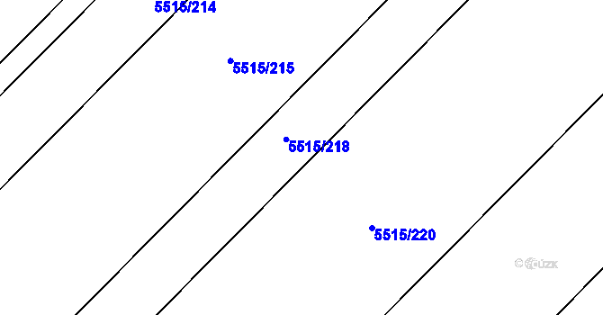 Parcela st. 5515/219 v KÚ Velké Bílovice, Katastrální mapa