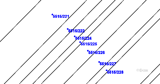 Parcela st. 5515/225 v KÚ Velké Bílovice, Katastrální mapa