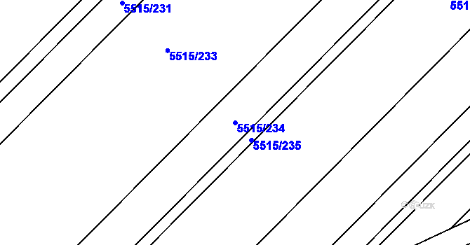 Parcela st. 5515/234 v KÚ Velké Bílovice, Katastrální mapa