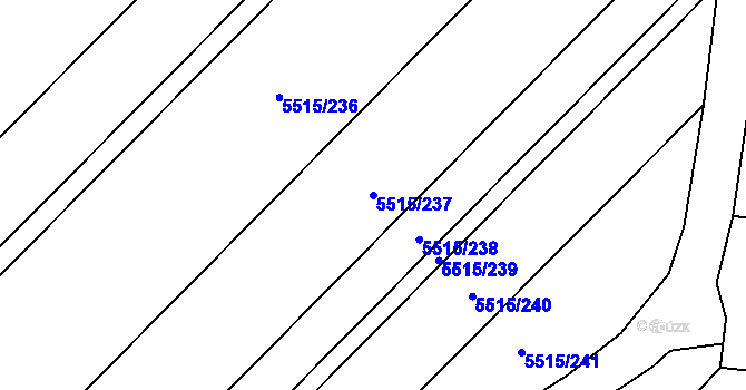 Parcela st. 5515/237 v KÚ Velké Bílovice, Katastrální mapa