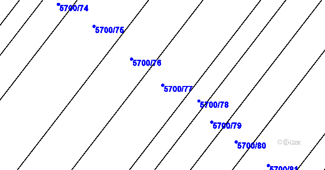 Parcela st. 5700/77 v KÚ Velké Bílovice, Katastrální mapa