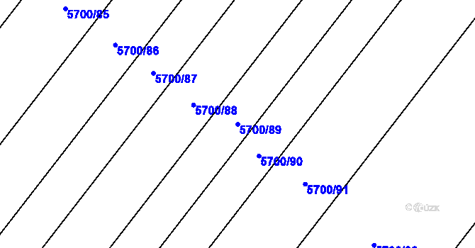 Parcela st. 5700/89 v KÚ Velké Bílovice, Katastrální mapa