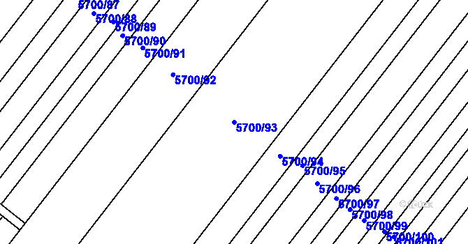 Parcela st. 5700/93 v KÚ Velké Bílovice, Katastrální mapa