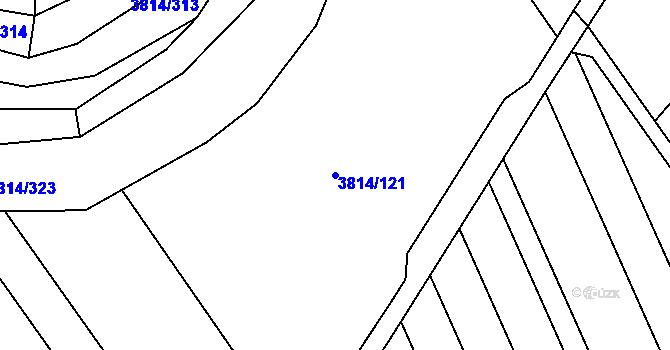 Parcela st. 3814/121 v KÚ Velké Bílovice, Katastrální mapa
