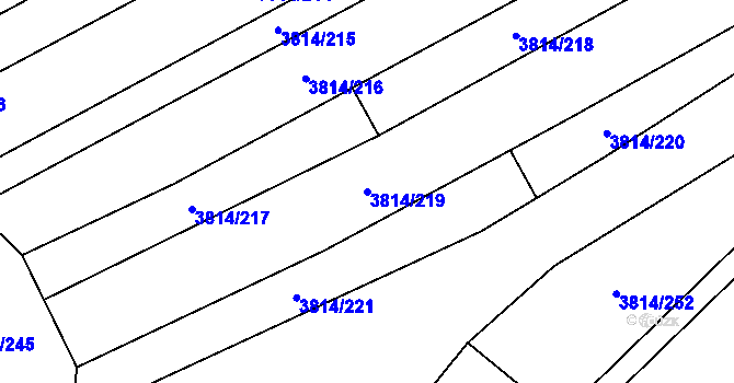 Parcela st. 3814/219 v KÚ Velké Bílovice, Katastrální mapa