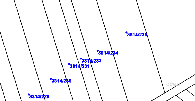 Parcela st. 3814/234 v KÚ Velké Bílovice, Katastrální mapa