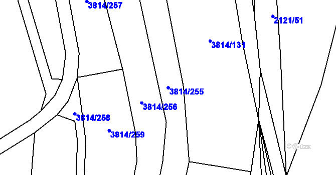 Parcela st. 3814/255 v KÚ Velké Bílovice, Katastrální mapa