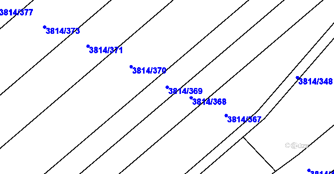 Parcela st. 3814/369 v KÚ Velké Bílovice, Katastrální mapa