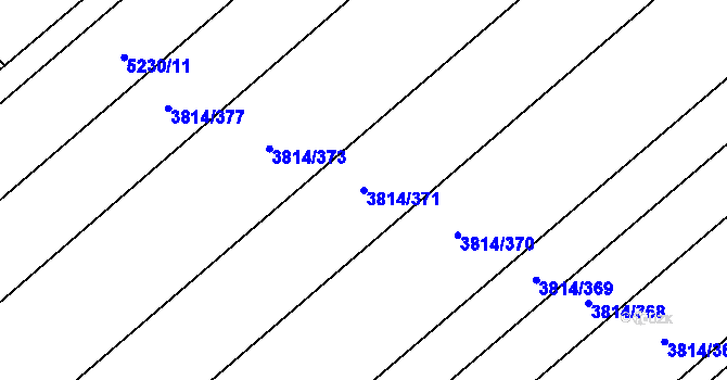 Parcela st. 3814/371 v KÚ Velké Bílovice, Katastrální mapa