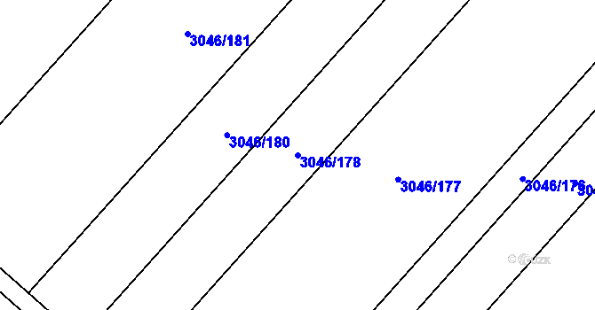 Parcela st. 3046/178 v KÚ Velké Bílovice, Katastrální mapa