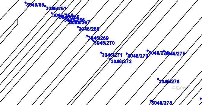 Parcela st. 3046/271 v KÚ Velké Bílovice, Katastrální mapa