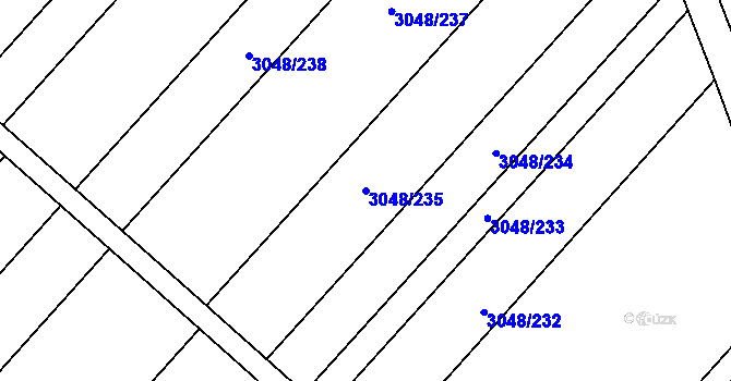 Parcela st. 3048/235 v KÚ Velké Bílovice, Katastrální mapa