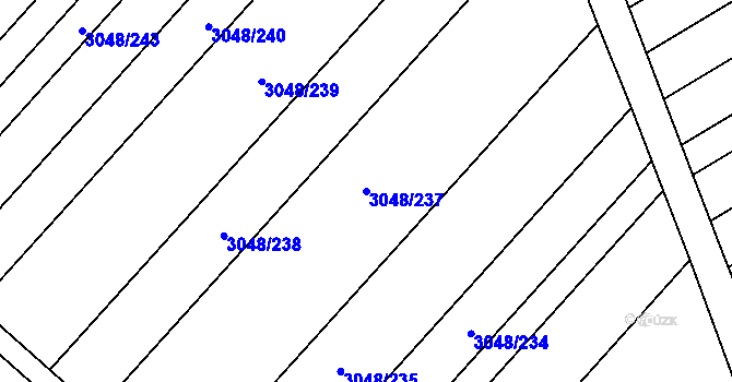 Parcela st. 3048/237 v KÚ Velké Bílovice, Katastrální mapa