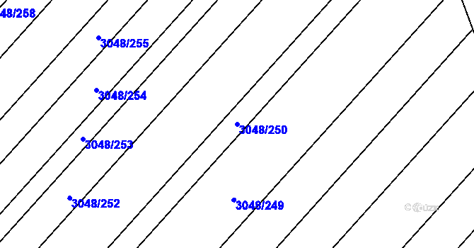 Parcela st. 3048/250 v KÚ Velké Bílovice, Katastrální mapa