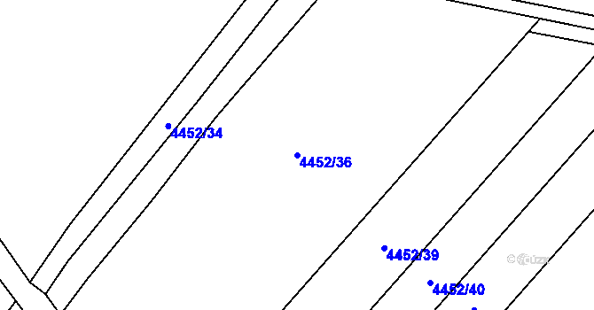 Parcela st. 4452/36 v KÚ Velké Bílovice, Katastrální mapa