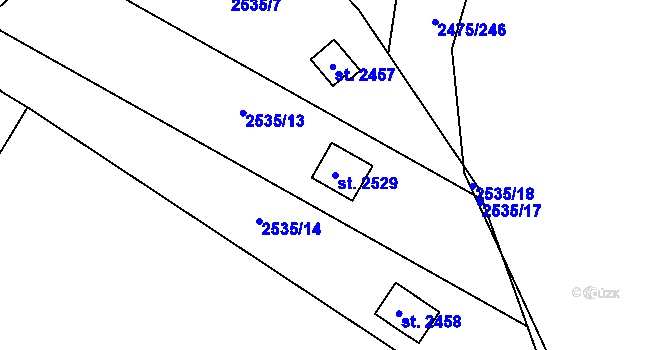 Parcela st. 2529 v KÚ Velké Bílovice, Katastrální mapa