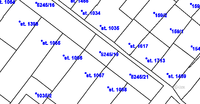 Parcela st. 5245/19 v KÚ Velké Bílovice, Katastrální mapa