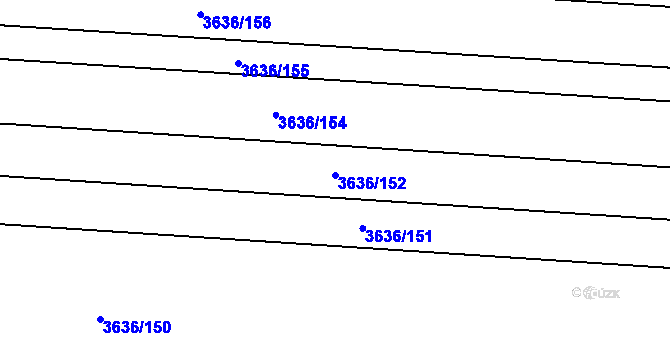 Parcela st. 3636/152 v KÚ Velké Bílovice, Katastrální mapa