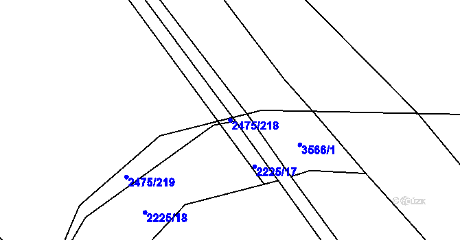Parcela st. 2475/218 v KÚ Velké Bílovice, Katastrální mapa