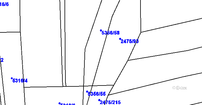 Parcela st. 2475/237 v KÚ Velké Bílovice, Katastrální mapa