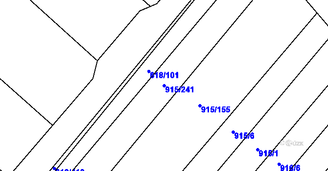 Parcela st. 915/241 v KÚ Velké Bílovice, Katastrální mapa